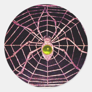 Adesivo Redondo SPIDER E WEB Yellow Topaz Black