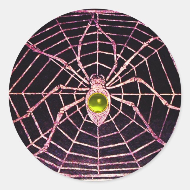 Adesivo Redondo SPIDER E WEB Yellow Topaz Black (Frente)