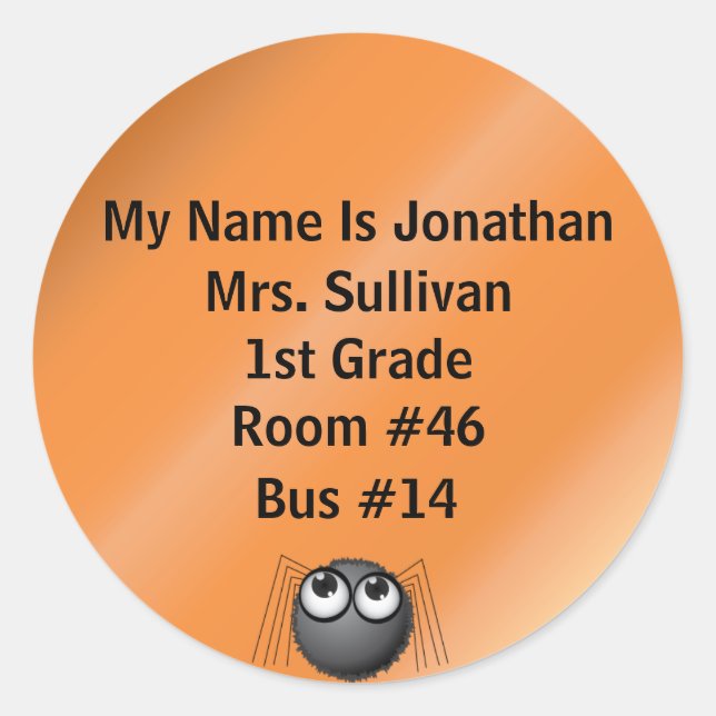 Adesivo Redondo Spider Nametag (Frente)