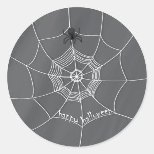 Adesivo Redondo Spider Spooky no Spider Web Classic Round Sticker