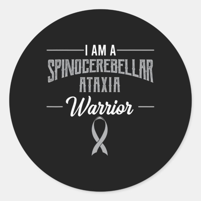 Adesivo Redondo Spinocerebellar Ataxia Warrior Awareness Ribbon Sc (Frente)