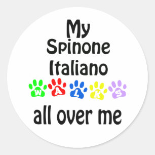 Adesivo Redondo Spinone Italiano Walks Design