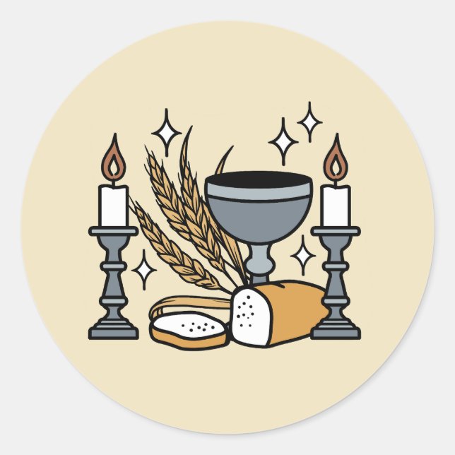 Adesivo Redondo Spiritual Faith and Grace – Uplifting Christian (Frente)