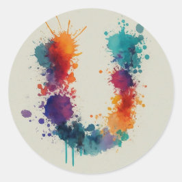 Adesivo Redondo Splash de Aquarela U