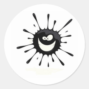 Adesivo Redondo Splat preto