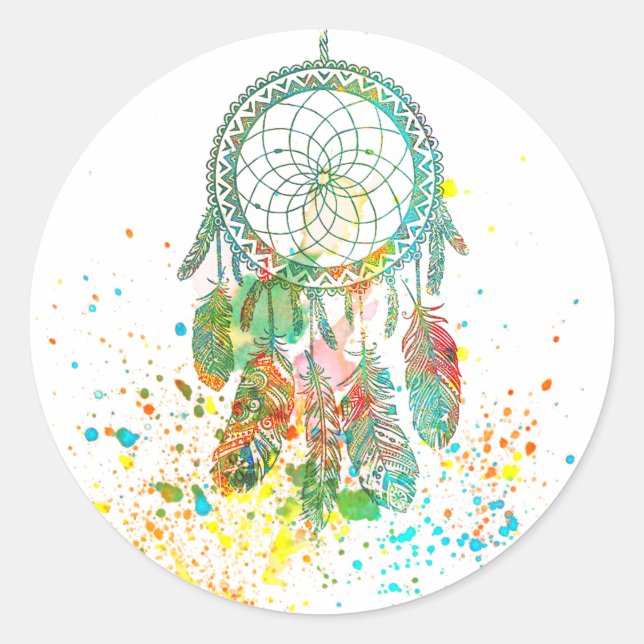 Adesivo Redondo Splatter de Dreamcatcher (Frente)