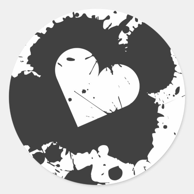 Adesivo Redondo Splatter Heart 2 Sticker (Frente)