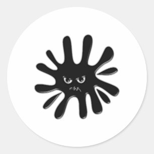 Adesivo Redondo Splatter preto irritado