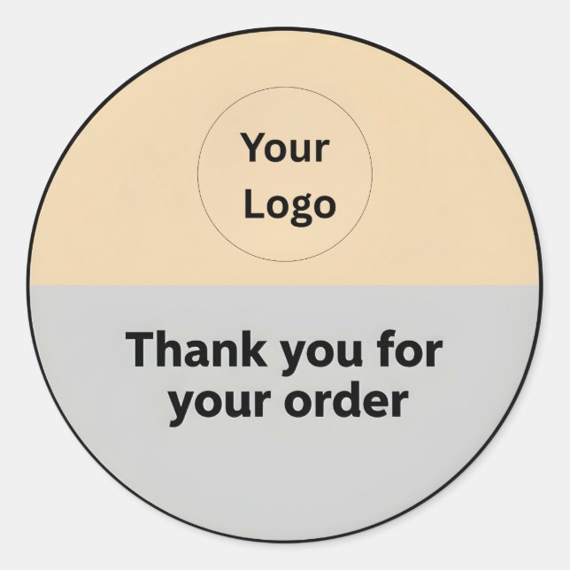 Adesivo Redondo Split-Color Logo Thank You Business Sticker (Frente)