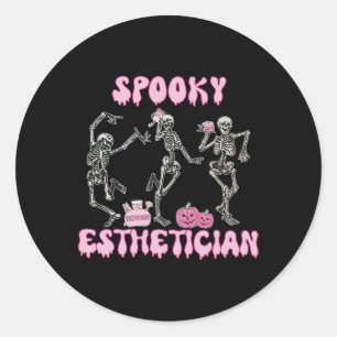 Adesivo Redondo Spookan Esthetician Halloween Skeleton Therapi