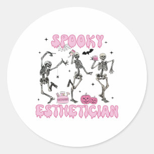 Adesivo Redondo Spookan Esthetician Halloween Skeleton Therapi