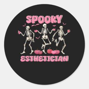 Adesivo Redondo Spookan Esthetician Halloween Skeleton Therapi