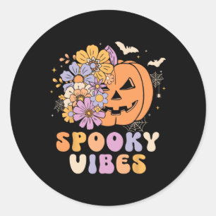 Adesivo Redondo Spookes Vibes Halloween Pumpkin Costume Retro Groo