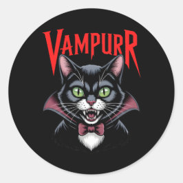 Adesivo Redondo Spookper Vampurr Vampiro Cat Halloween