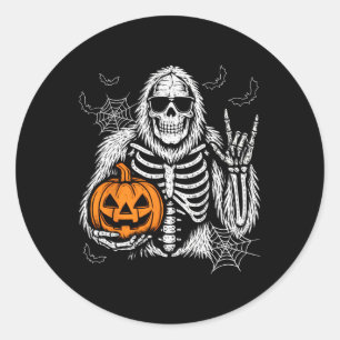 Adesivo Redondo Spooky Bigfoot Jack O Lanterno Skeleton Halloween