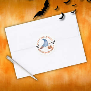 Adesivo Redondo Spooky Boo Happy Halloween
