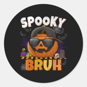 Adesivo Redondo Spooky Bruh Legal Jack O Lantern Figurinos Hallowe