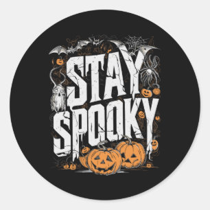 Adesivo Redondo Spooky Cotação Halloween Beber Café Engraçado Roup