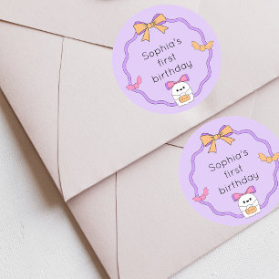 Adesivo Redondo Spooky Ghost Halloween Aniversário