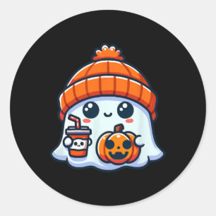 Adesivo Redondo Spooky Ghost Mens Halloween
