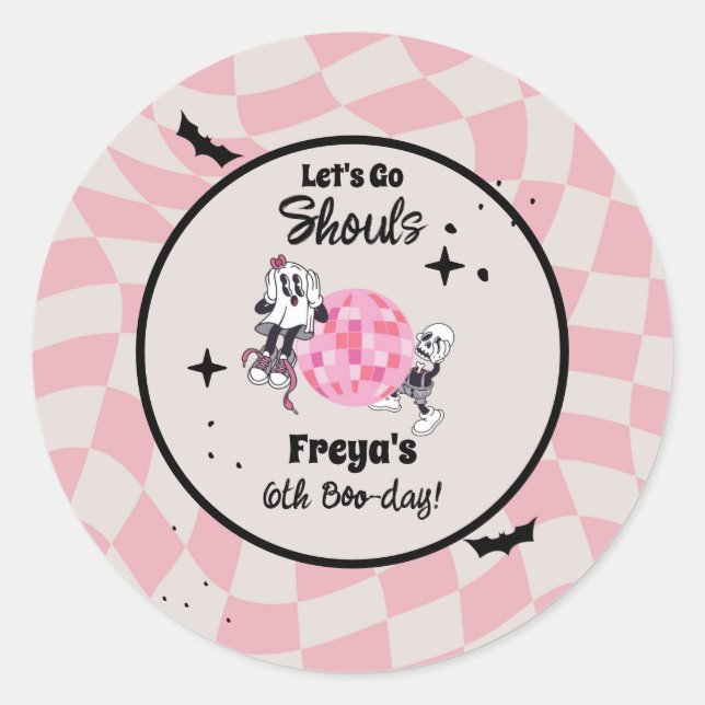 Adesivo Redondo Spooky Ghoul Halloween Any Age Birthday  (Frente)