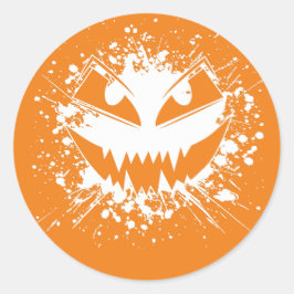 Adesivo Redondo Spooky Grunge Jack-O'-Lantern Sticker
