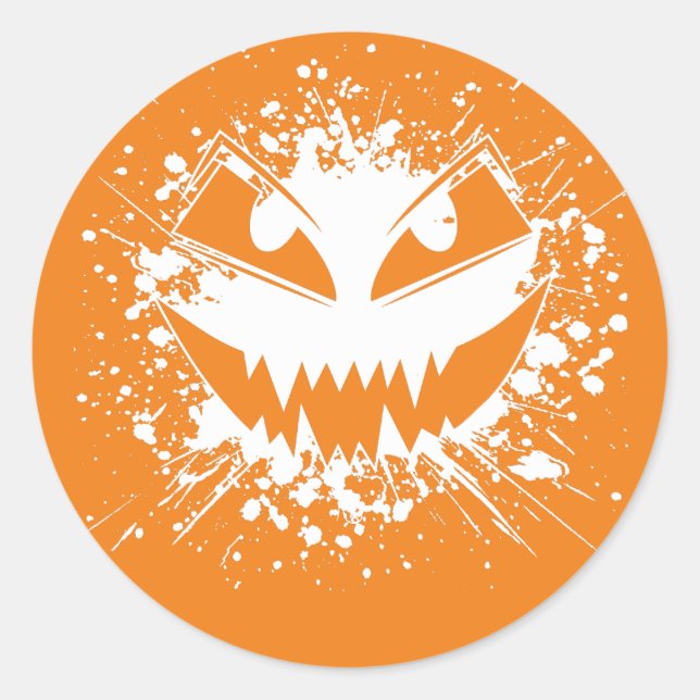 Adesivo Redondo Spooky Grunge Jack-O'-Lantern Sticker (Frente)