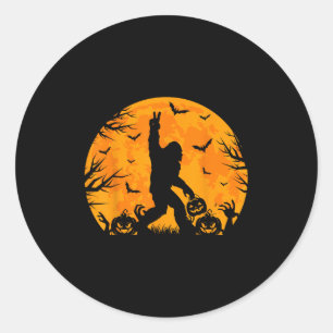 Adesivo Redondo Spooky Halloween Bigfoot Abóbora Halloween Engraça