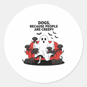 Adesivo Redondo Spooky Halloween Dog Spooky Ghost 23