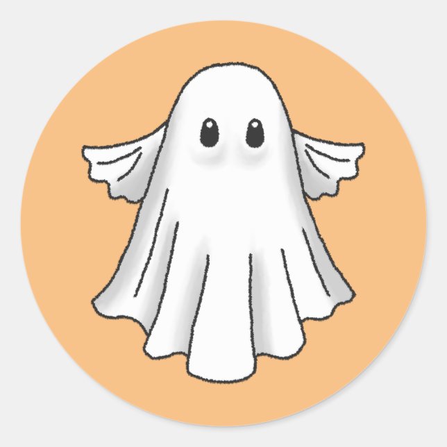 Adesivo Redondo Spooky Halloween Ghost (Frente)