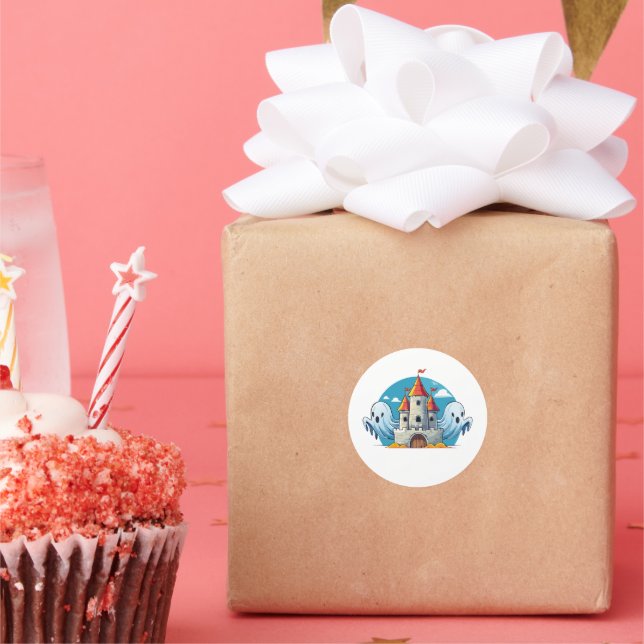 Adesivo Redondo spooky house and ghost (Festa)