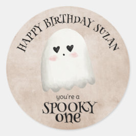 Adesivo Redondo Spooky One Kawaii Ghost Halloween Aniversário