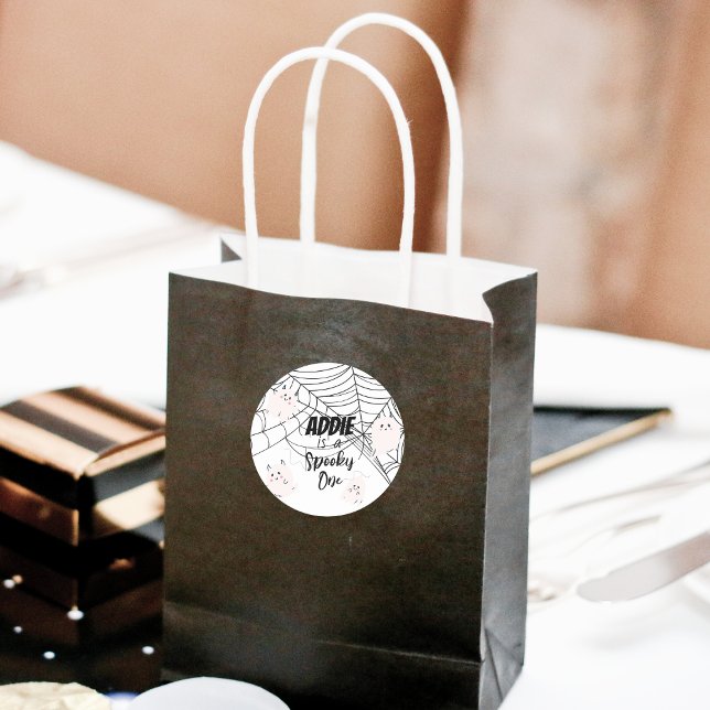 Adesivo Redondo Spooky One | primeiro aniversario de Halloween | F (Criador carregado)