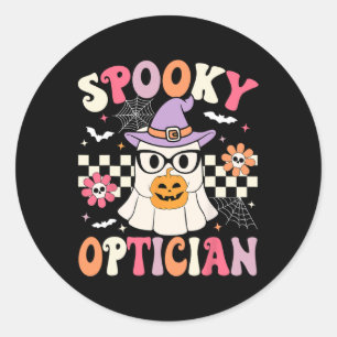 Adesivo Redondo Spooky Optician Halloween Olho Médico Halloween Op