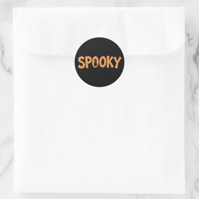 Adesivo Redondo Spooky Plaid Lettering Halloween (Bolsa)