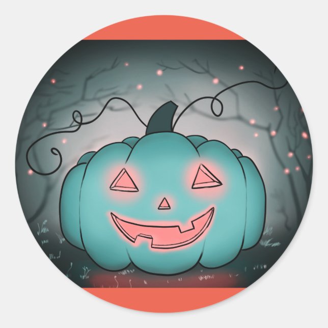 Adesivo Redondo Spooky Pumpkin (Frente)