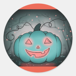 Adesivo Redondo Spooky Pumpkin