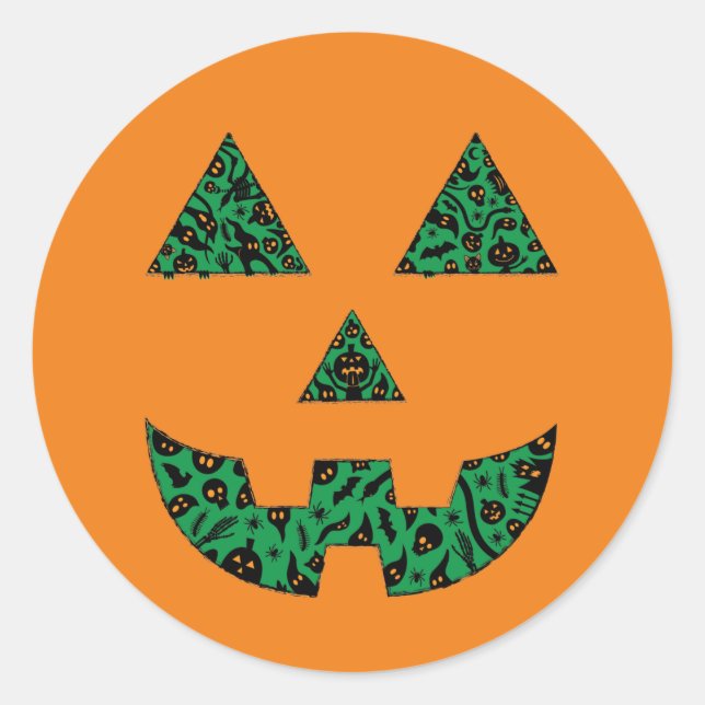 Adesivo Redondo Spooky Pumpkin Silhouette (Frente)