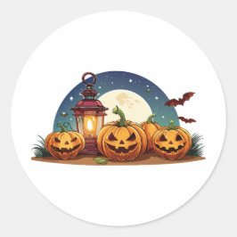 Adesivo Redondo Spooky pumpkins