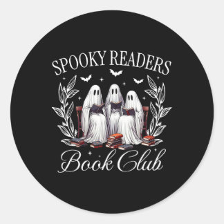 Adesivo Redondo Spooky Readers Book Club Engraçado Professor Fanta