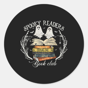 Adesivo Redondo "Spooky Readers Book Club" Professor Engraçado Gho