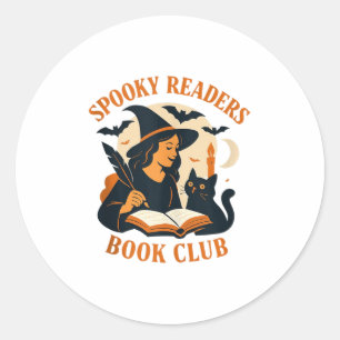 Adesivo Redondo Spooky Readers Book Club Witch Cat Magic Tank Top_