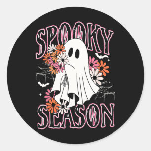 Adesivo Redondo Spooky Season Cute Ghost Halloween