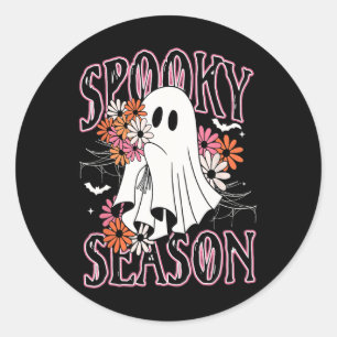 Adesivo Redondo Spooky Season Cute Ghost Halloween