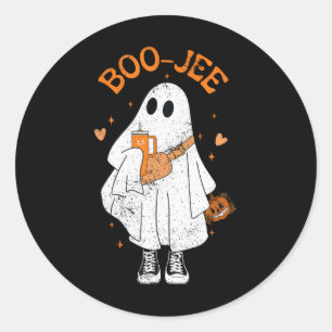 Adesivo Redondo Spooky Season Cute Ghost Halloween Boujee Boo Jee