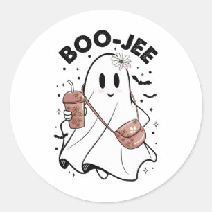 Adesivo Redondo Spooky Season Cute Ghost Halloween Costume Boujee