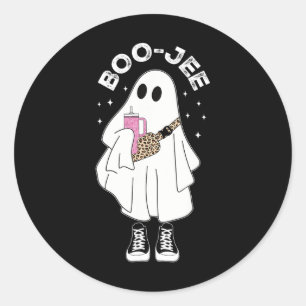 Adesivo Redondo Spooky Season Cute Ghost Halloween Costume Boujee