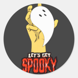 Adesivo Redondo Spooky Season Ghost Halloween Stickers