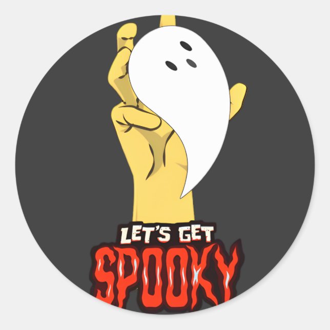 Adesivo Redondo Spooky Season Ghost Halloween Stickers (Frente)