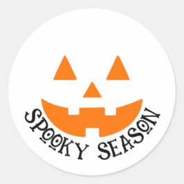 Adesivo Redondo Spooky Season Jack-O-Lantern Halloween Sticker
